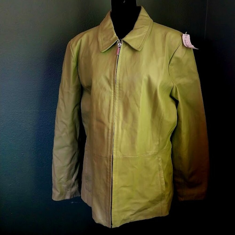 Lime Green Worthington Leather Jacket XL
